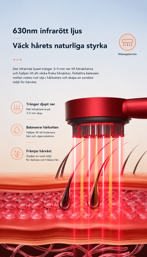 Skira hårbottenmassagekam - infrarött ljus