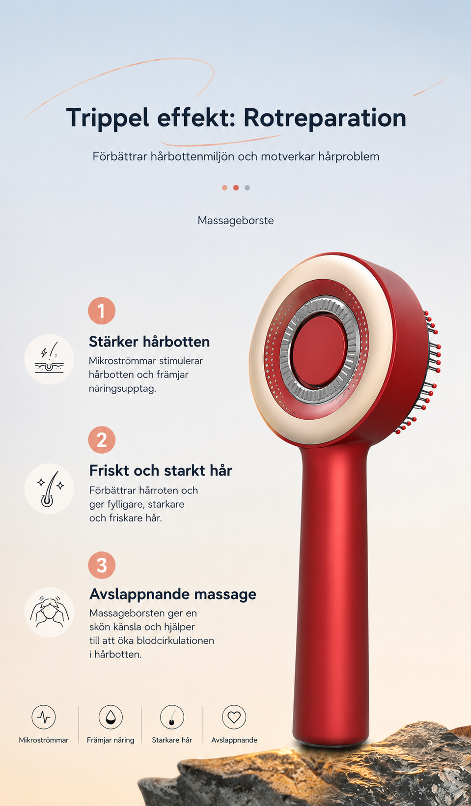 Skira hårbottenmassagekam - trippel effekt